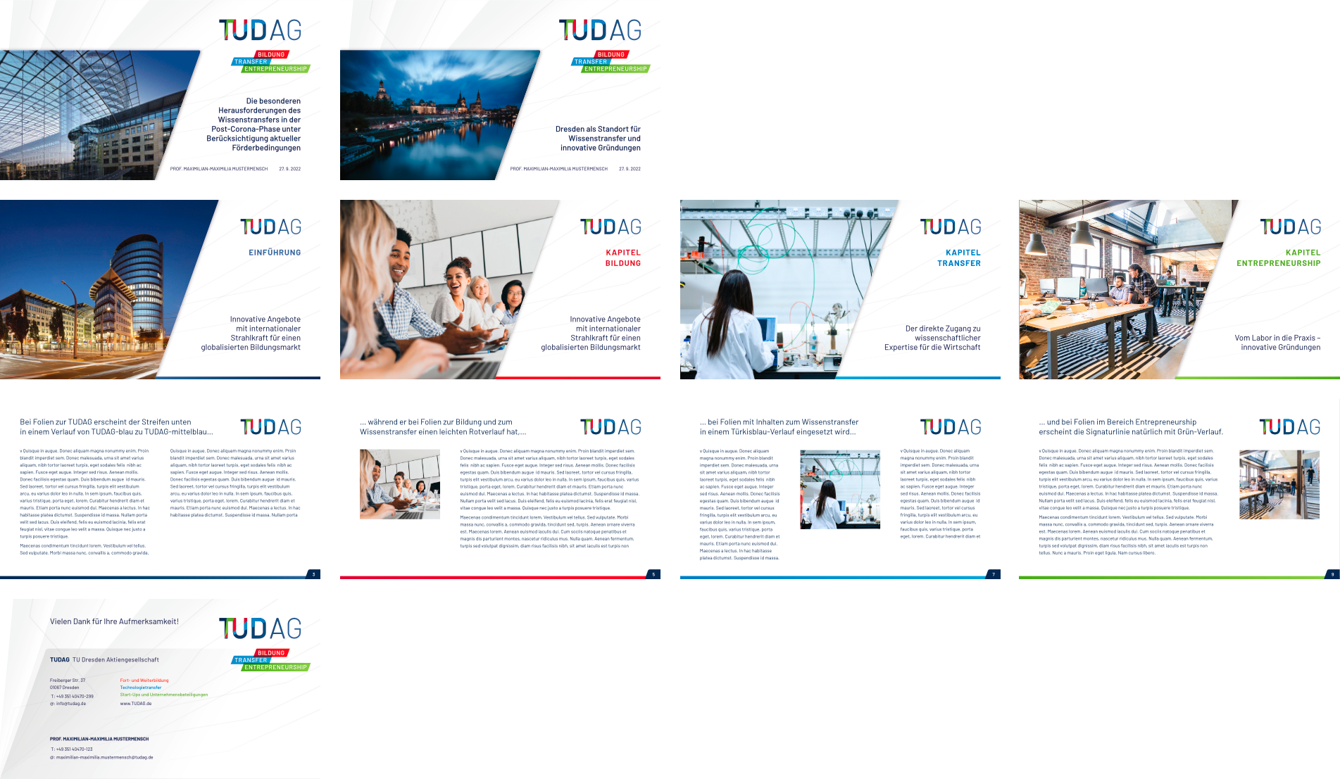 TUDAG PowerPoint Template – schematische Übersicht
