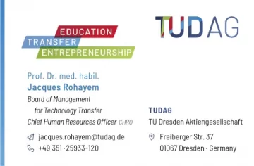 Visitenkarte Prof. Rohayem (Transfer) vorn