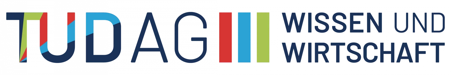 Logo TUDAG mit Claim "Wissen und Wirtschaft"